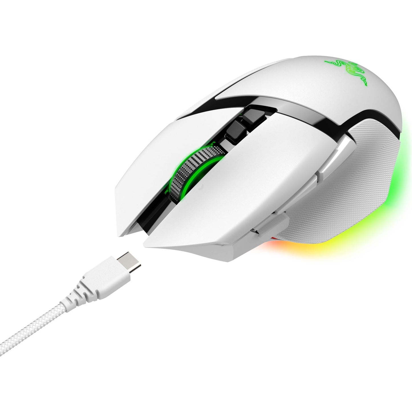 Razer Basilisk V3 Pro Customizable Wireless Gaming Mouse: Fast Optical Switches Gen-3 - HyperScroll Tilt Wheel - Chroma RGB - 11 Programmable Buttons - Focus Pro 30K Optical Sensor - White