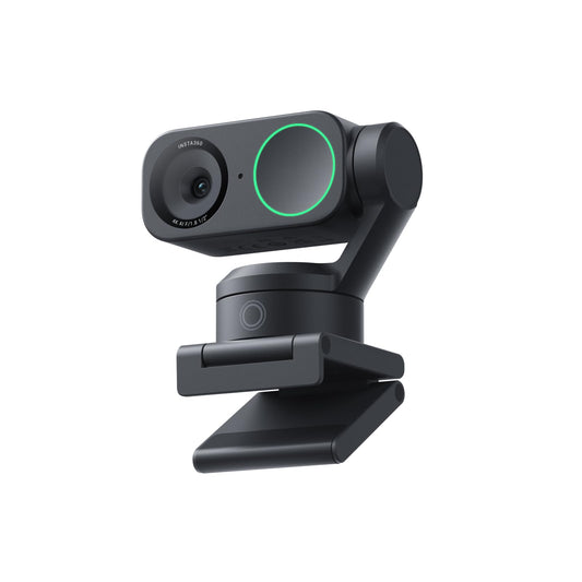 Insta360 Link 2: 4K PTZ webcam with AI tracking, HDR, noise-canceling microphone, and gesture control. Ideal for streaming, video calls, and gaming on PC and Mac.