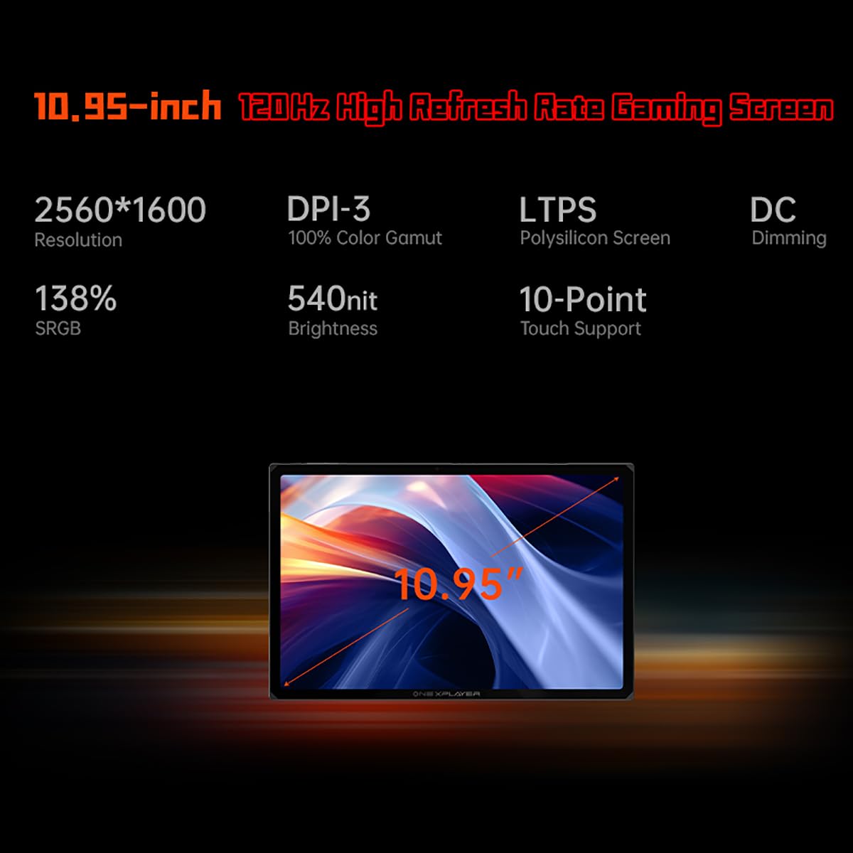 ONE XPLAYER X1 Pro Handheld PC with AMD Ryzen AI 9 HX 370, 10.95" 120Hz 2k Touchscreen, 32GB RAM and 1TB SSD