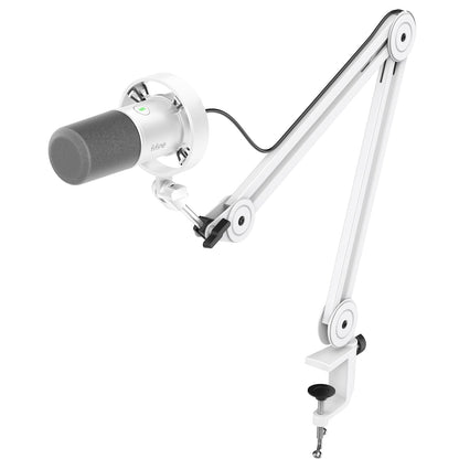 FIFINE Podcast XLR/USB Microphone Kit, Studio Dynamic Vocal Mic for Recording, Streaming, Voice-Over, PC Microphone with Boom Arm with Mute, Headphone Monitoring, Metal-AmpliTank K688T White