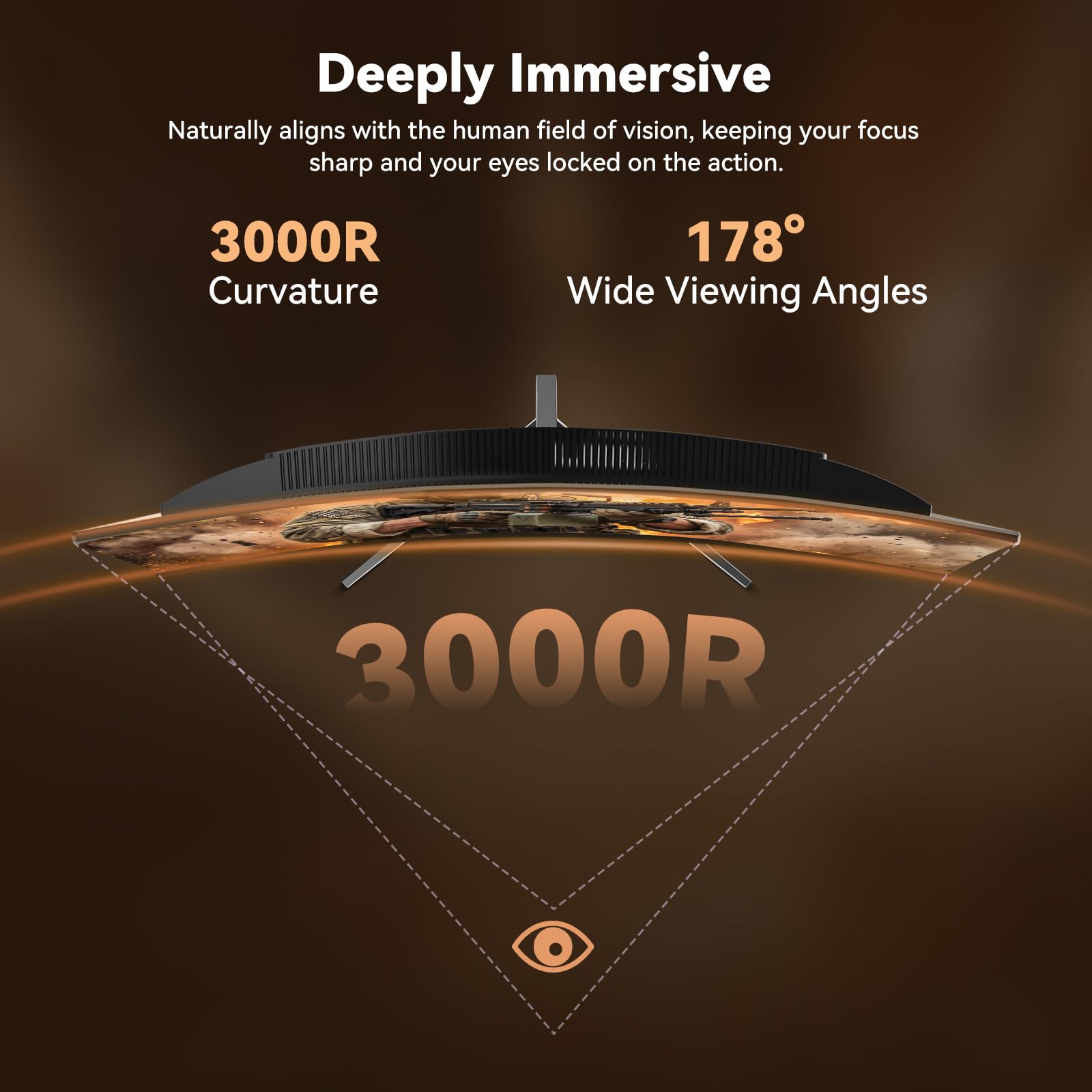 DJiEX 24 Inch Curved 200hz Gaming Monitor, FHD 1080p Computer Monitor with 3000R, 4000:1 Contrast, 1ms Response Time, 99% sRGB, AMD FreeSync, Eye Care, HDMI 2.0 & DP 1.4, VESA Mount, for Game & Office