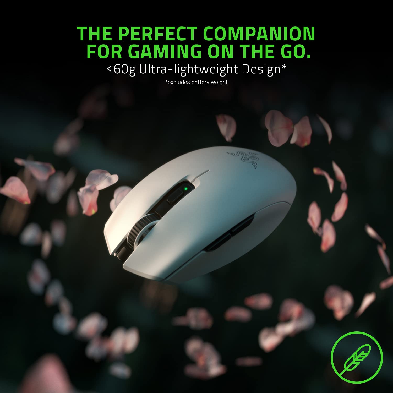 Razer Orochi V2 Wireless Gaming Mouse — Ultra Lightweight & Portable, Bluetooth & 2.4Ghz Wireless Connectivity, 18K DPI, Up to 950hrs Battery Life, Compatible with PC & Mac — White
