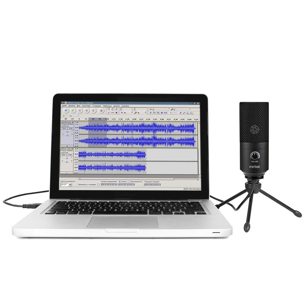 FIFINE USB Microphone, Metal Condenser Recording Microphone for MAC OS, Windows, Cardioid Laptop Mic for Recording Vocals, Voice Overs, Streaming, Meeting and YouTube Videos-K669B