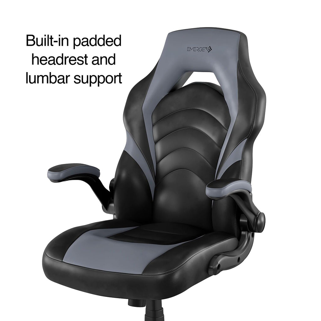 STAPLES Emerge Vortex Gaming Chair, Ergonomic, Adjustable Height, Swivel, Black