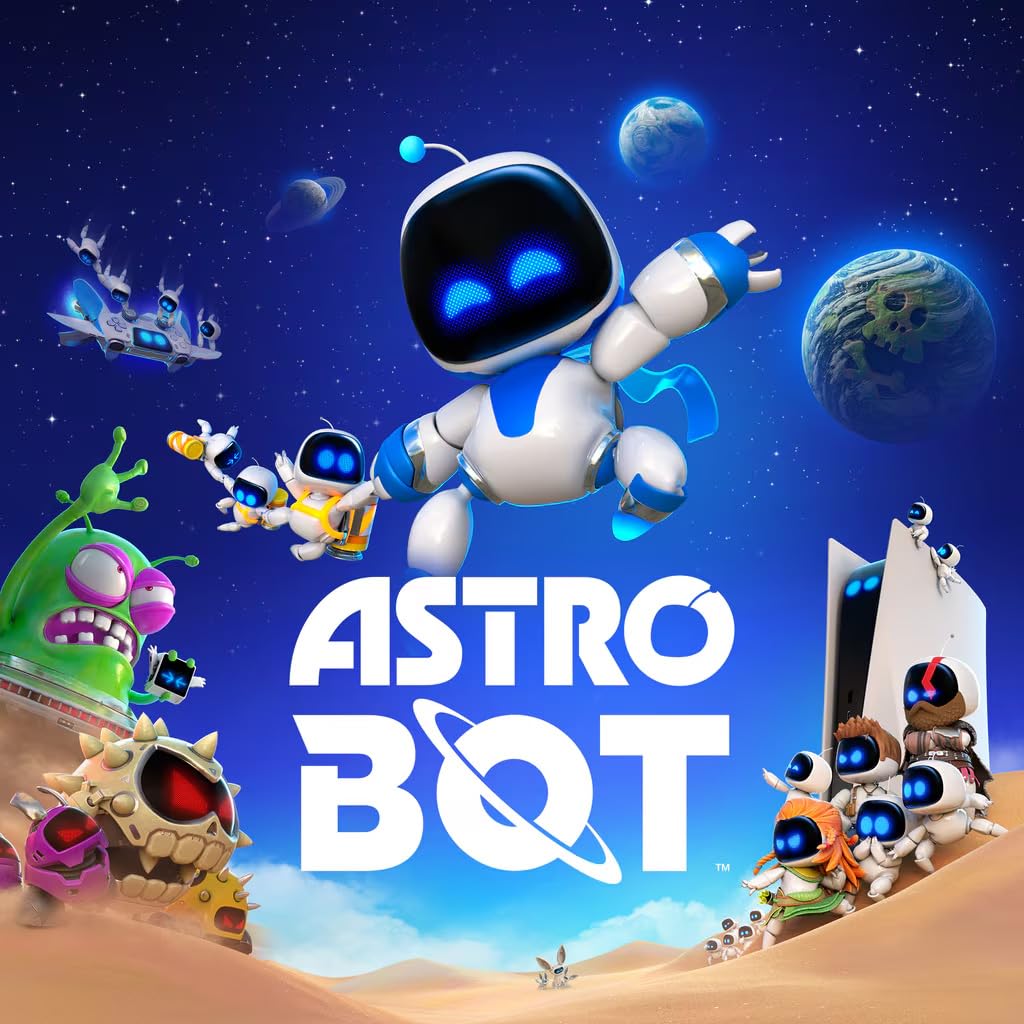 Sony PlayStation 5 Slim Disc 2TB SSD Edition Bundle with Astro Bot and C-Gamers Dual-Controller Charger - PS5 Upgraded with 2TB Ultra Fast SSD, White