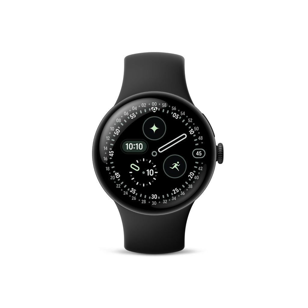 Google Pixel Watch 4 (45mm) - Android Smartwatch - Heart Rate,Sleep & Fitness Tracking -40-Hour Battery -Google AI -Matte Black Aluminum Case - Obsidian Active Band - Wi-Fi-Google Pixel Watch app