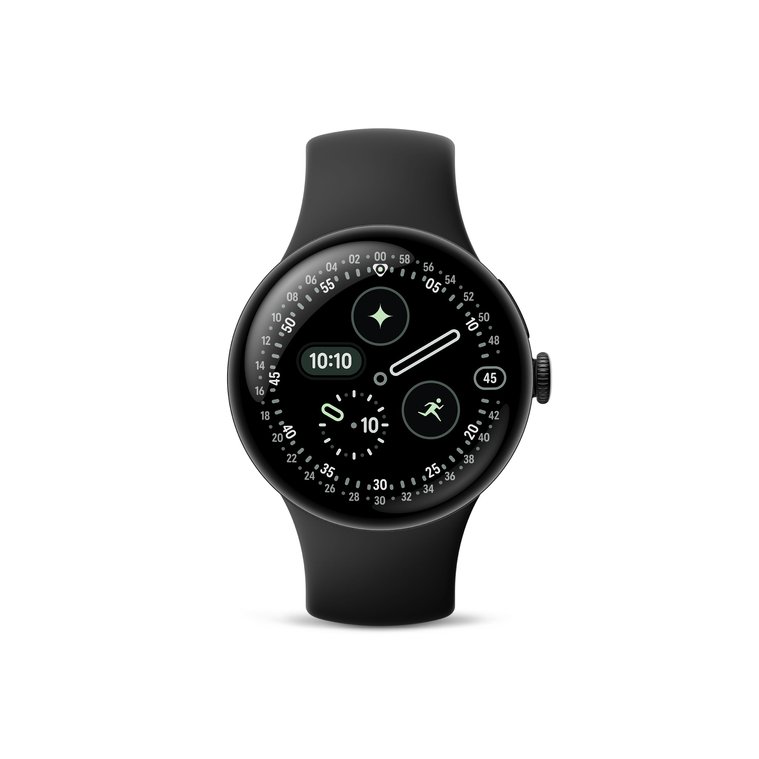 Google Pixel Watch 4 (45mm) - Android Smartwatch - Heart Rate,Sleep & Fitness Tracking -40-Hour Battery -Google AI -Matte Black Aluminum Case - Obsidian Active Band - Wi-Fi-Google Pixel Watch app