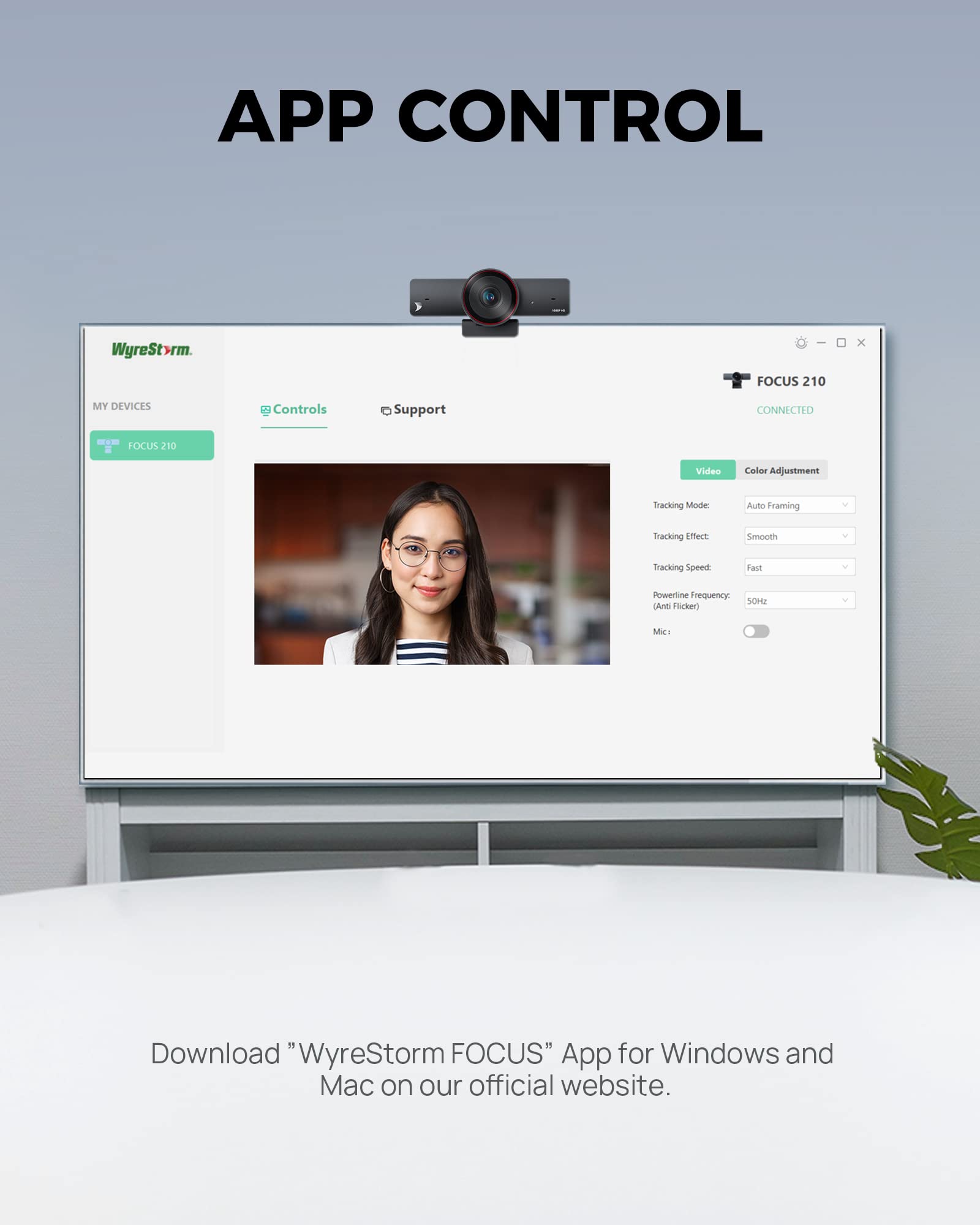 WYRESTORM 4K AI Tracking Conference Webcam, Auto Framing & Presenter Tracking, 120° Wide Angle, Dual Noise Cancelling Mics, Privacy Cover, USB Plug & Play, Zoom Certified for Teams Meeting Rooms