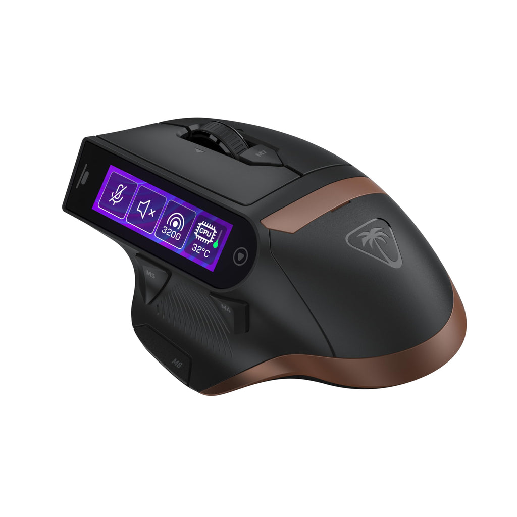 Turtle Beach Command Series MC7 Wireless Gaming Mouse, Built‑In Touchscreen Command Display, True 8K Polling, Owl‑Eye 30K DPI Optical Sensor, Tri‑Mode Connectivity, Titan Optical Switches, Charge Dock