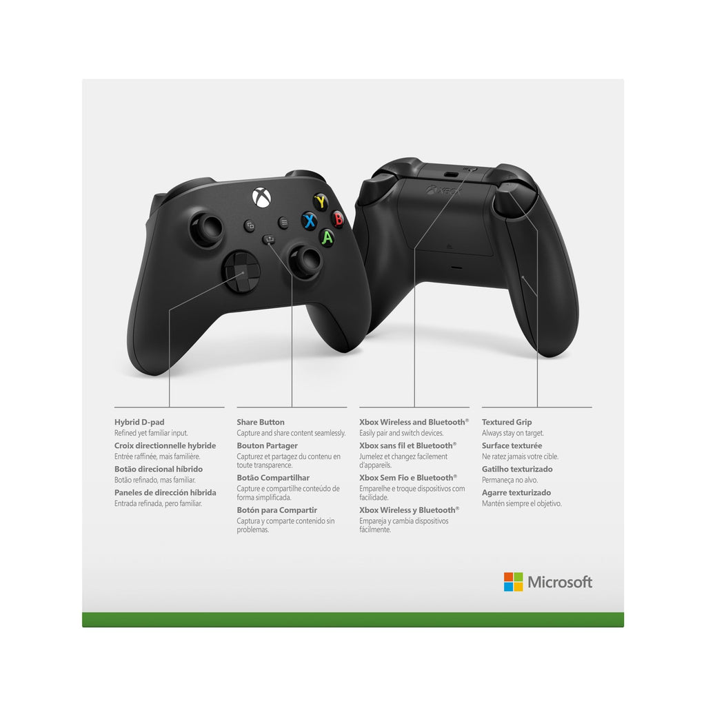 XBOX Wireless Gaming Controller | Carbon Black | Console, PC, & Android | Textured Grip | Wireless, Bluetooth, USB-C Connectivity