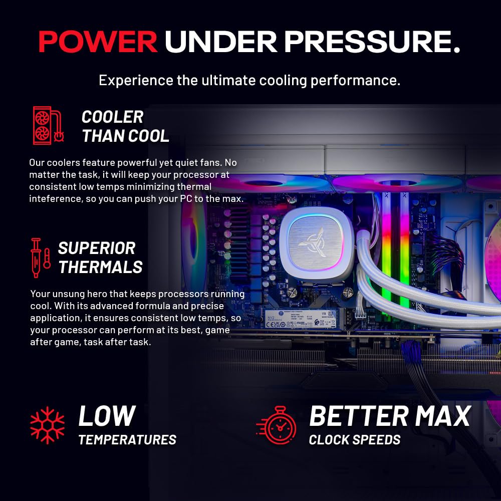 Skytech Gaming Azure 3 Gaming PC, AMD Ryzen 7 7800X3D 4.2GHz, NVIDIA RTX 5060 Ti 16GB VRAM, 1TB Gen4 NVMe SSD, 16GB DDR5 RAM 6000, 650W Gold PSU, 360 ARGB AIO, WI-FI 5, Windows 11, Desktop