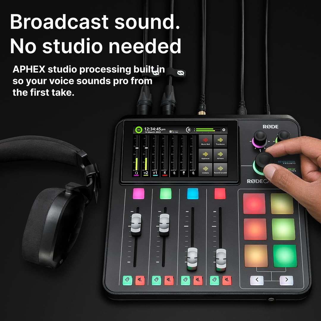 RØDE RØDECaster Duo Compact All-in-One Audio Production Solution for Podcasting, Streaming, Music Production and Content Creation (Black)