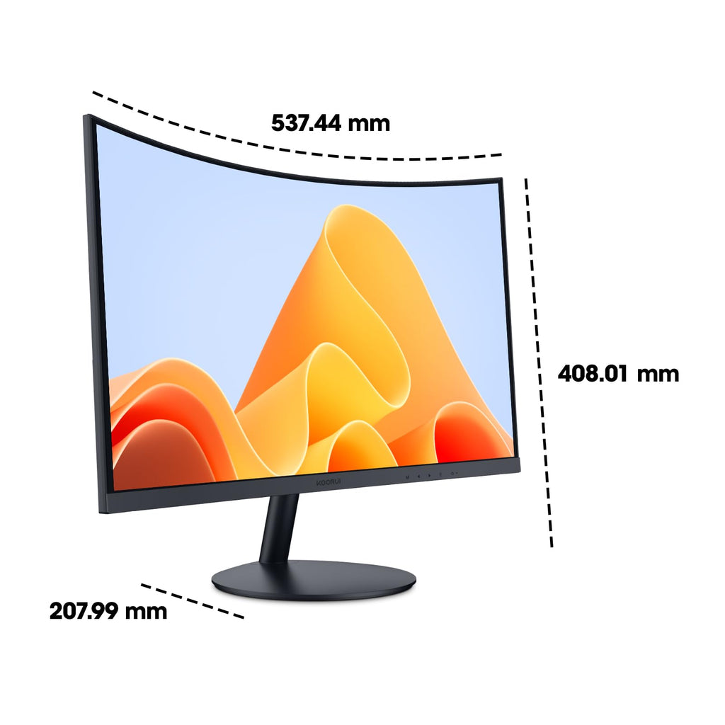 KOORUI 24 inch Curved Monitor, Full HD 1080P Curved Computer Monitor, 100Hz 1500R PC Screen, TÜV Rheinland Certified, HDMI VGA, Tilt Adjustment, LCD Display, Eye Care, Black 24N5CA