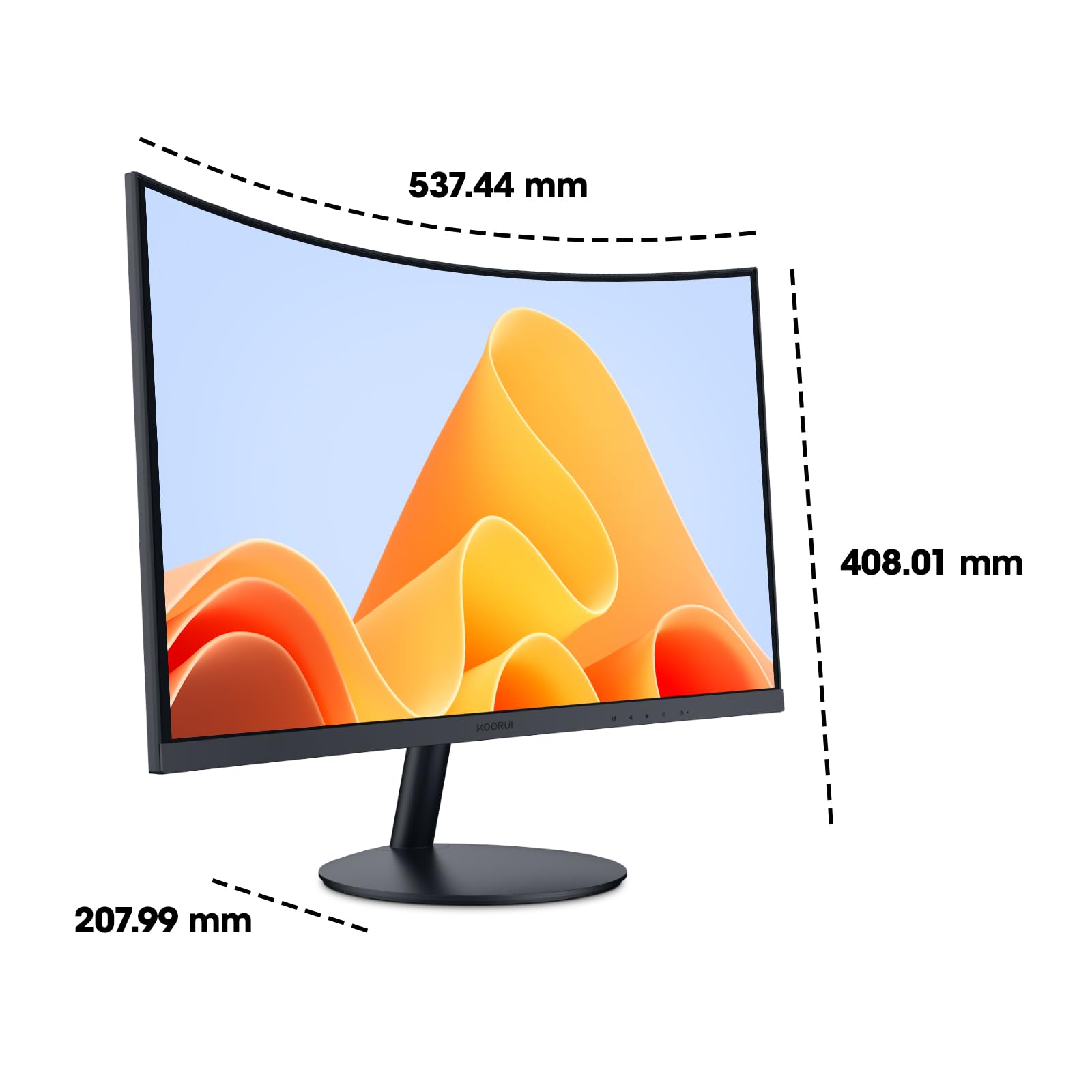 KOORUI 24 inch Curved Monitor, Full HD 1080P Curved Computer Monitor, 100Hz 1500R PC Screen, TÜV Rheinland Certified, HDMI VGA, Tilt Adjustment, LCD Display, Eye Care, Black 24N5CA