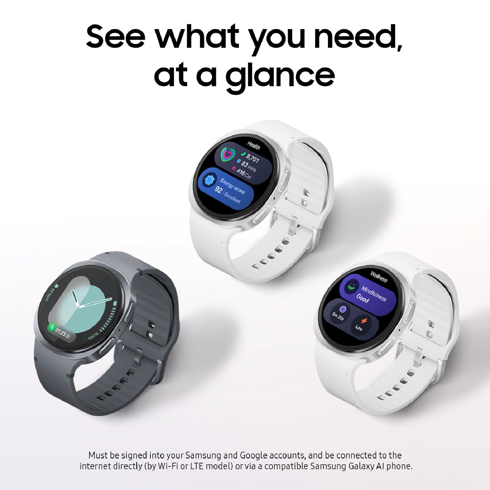 Samsung Galaxy Watch 8 (2025) 44mm Bluetooth Smartwatch, Cushion Design, Fitness Tracker, Sleep Coaching, Running Coach, Energy Score, Heart Rate Tracking, Graphite [US Version, 2 Yr Warranty]