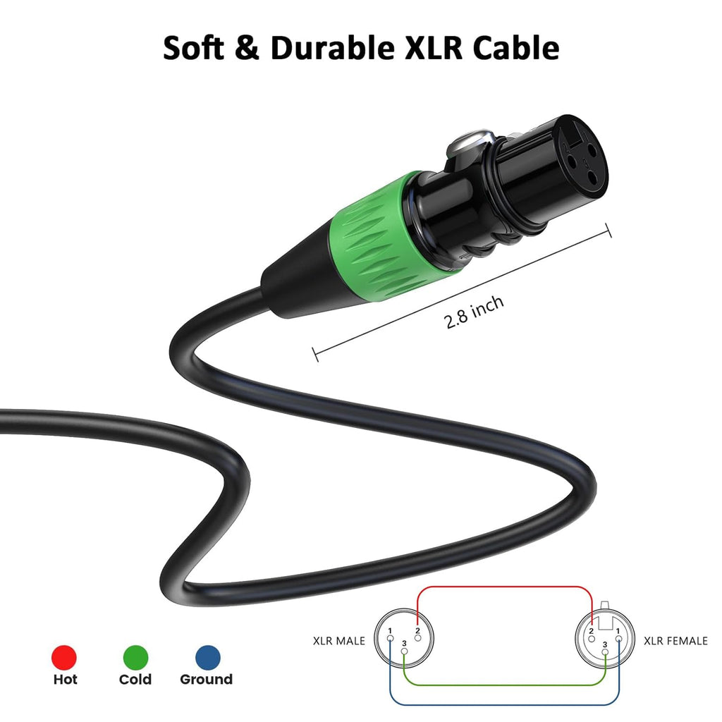 Baroflone XLR Cables, Microphone Cables 25ft 2Pack, Balanced XLR Speaker Cable 3-pins Gold-Plated Mic Cable Male to Female for Microphones, Stage Lighting, Speaker Systems and More