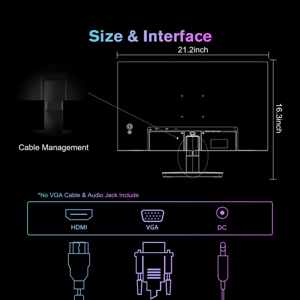 SANSUI Monitor 24 inch 100Hz Computer Monitor丨FHD 1080P PC Monitor丨HDMI丨FreeSync丨HDR丨Earphone Jack丨 Ergonomic Tilt for Home and Office