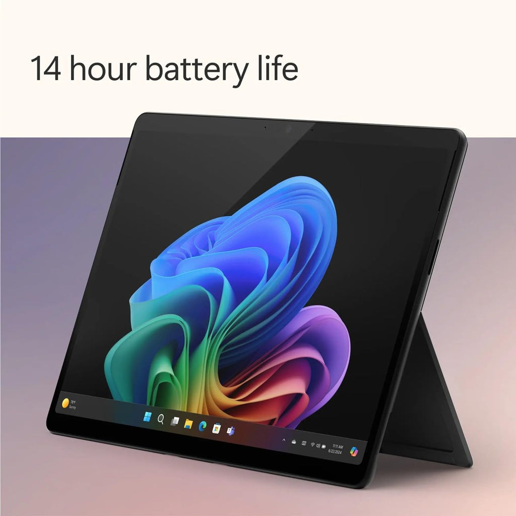 Microsoft Surface Pro 11 Copilot PC Bundle, 13" 2.8K Touchscreen Tablet with Black Pro Keyboard & Business Pen, Snapdragon X Plus, 16GB RAM, 256GB SSD, Win 11 Pro, Black