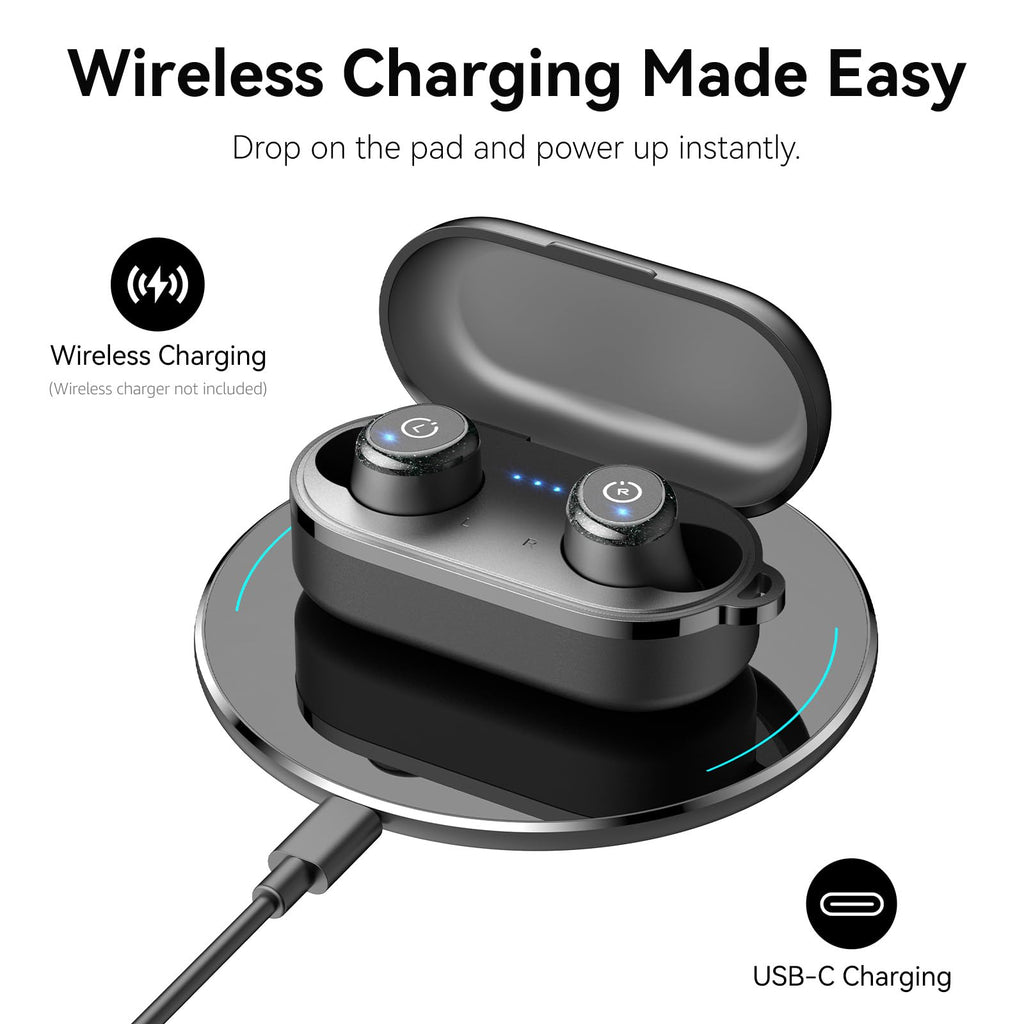 TOZO T10 Wireless Earbuds Bluetooth 5.3 Headphones, App Customize EQ, Ergonomic Design, 55H Playtime, Wireless Charging Case, IPX8 Waterproof Sound in-Ear Headset, New Version