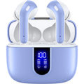 TAGRY Bluetooth Headphones True Wireless Earbuds 60H Playback LED Power Display Earphones with Wireless Charging Case IPX5 Waterproof in-Ear Ear buds with Mic for TV Smart Phone Laptop Computer Sports