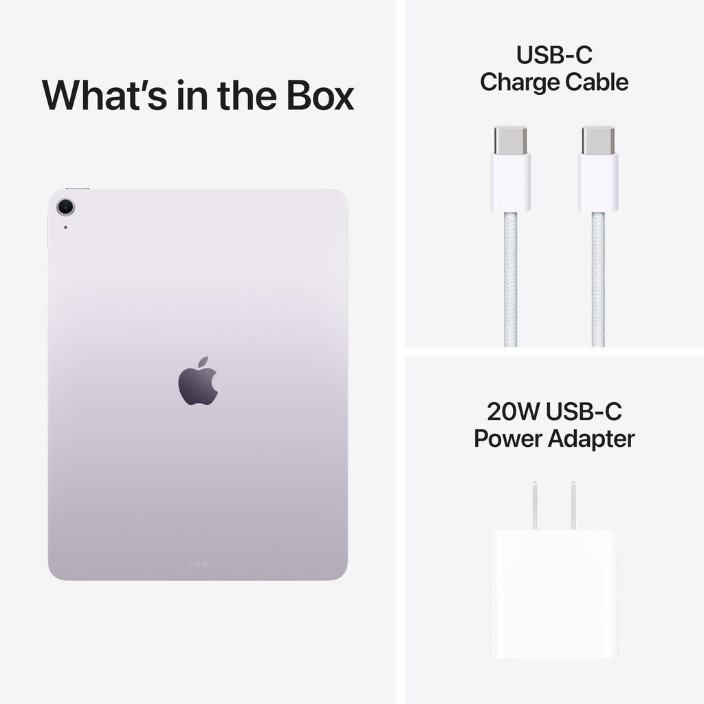 Apple iPad Air 13-inch (M4): Liquid Retina Display, 512GB, 12MP Front/Back Camera, Wi-Fi 7 with Apple N1, Touch ID, All-Day Battery Life — Purple