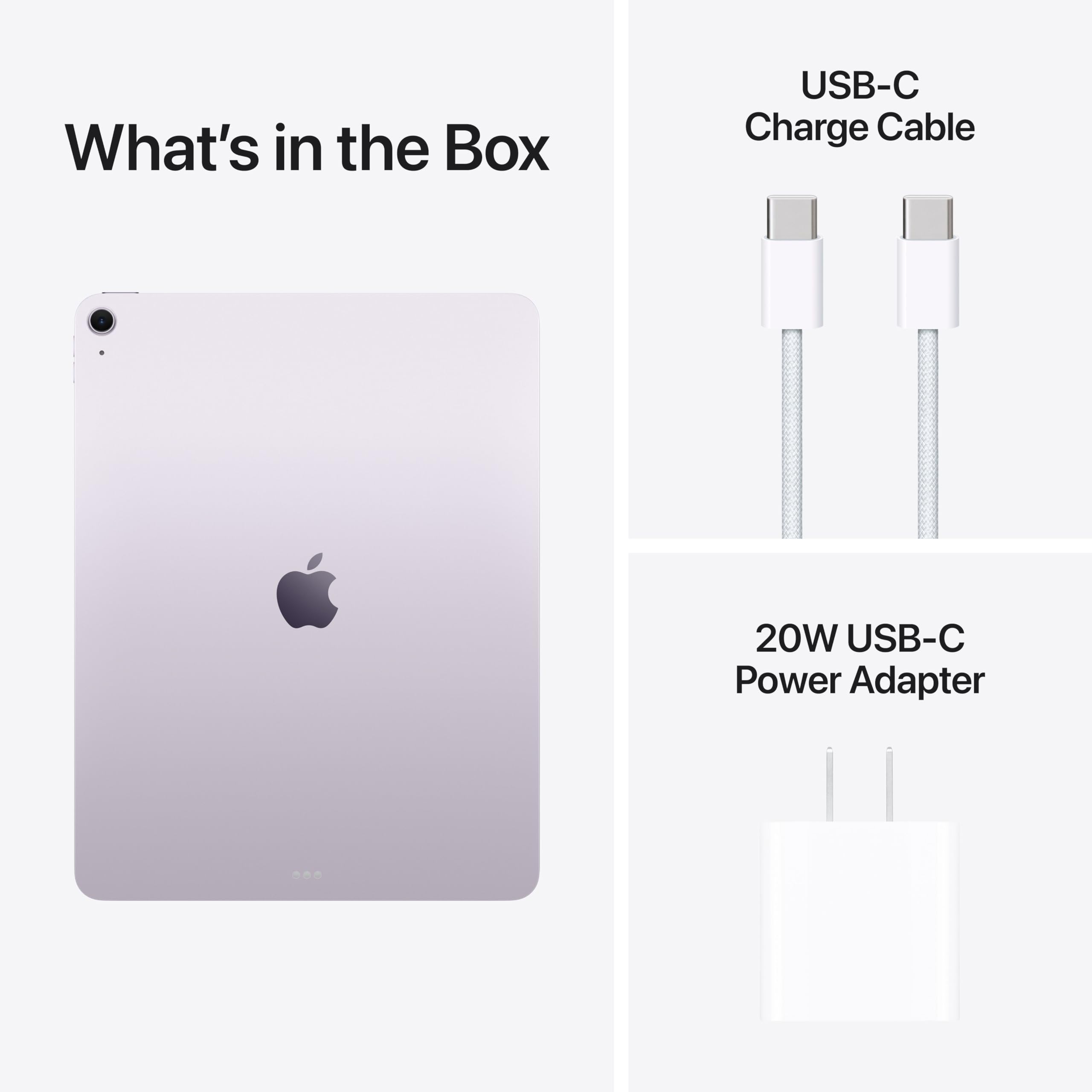 Apple iPad Air 13-inch (M4): Liquid Retina Display, 512GB, 12MP Front/Back Camera, Wi-Fi 7 with Apple N1, Touch ID, All-Day Battery Life — Purple