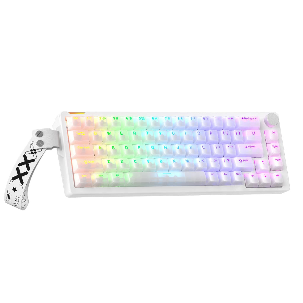 Gaozen x FURYCUBE 68% Mechanical Gaming Keyboard with RGB Backlit, Wired Keyboard Volume Knob Gasket Mount with PBT Keycaps,Pre-lubed Linear Switches, Hot-Swap Creamy Keyboard, for FPS Games