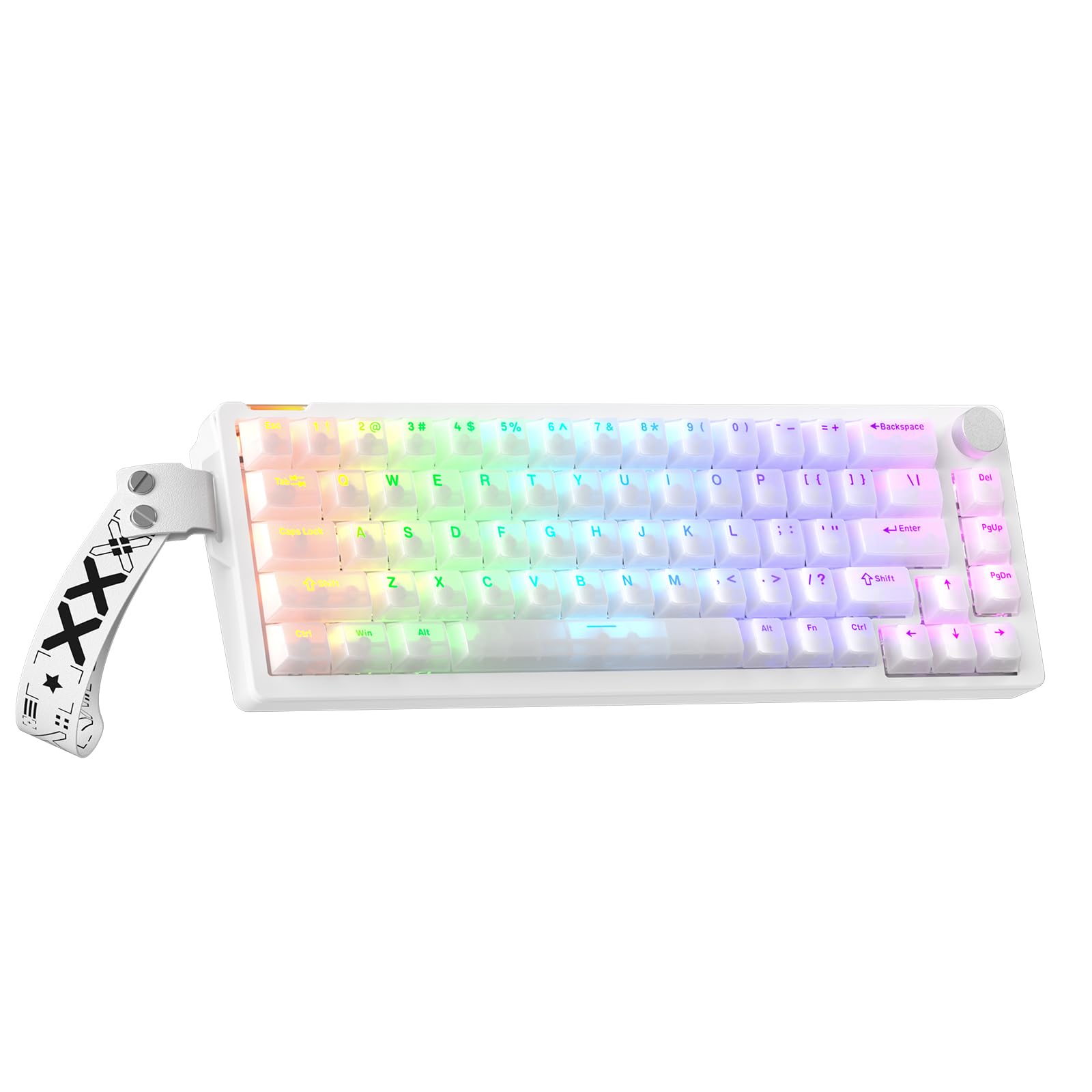 Gaozen x FURYCUBE 68% Mechanical Gaming Keyboard with RGB Backlit, Wired Keyboard Volume Knob Gasket Mount with PBT Keycaps,Pre-lubed Linear Switches, Hot-Swap Creamy Keyboard, for FPS Games