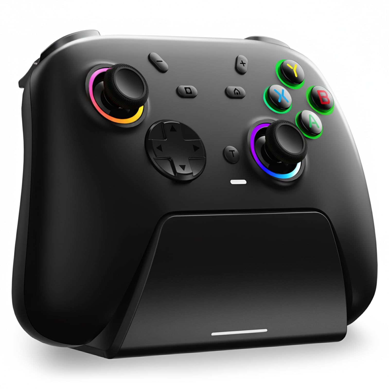 DuLingKer PC Controller, Wireless Game Controller for Windows PC/Switch/Switch 2/Steam/Android, PC Gamepad with Charging Dock, Hall Effect Joystick and Trigger(No Drift), RGB, M1/M2 Buttons, Vibration