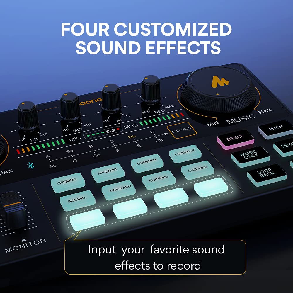 MAONO Podcast Equipment Bundle Audio mixer All-in-One Podcast Production Studio with 3.5mm Microphone for Live Streaming, Podcast Recording, PC, Smartphone, DJ MaonoCaster Lite (AU-AM200-S6 Black)