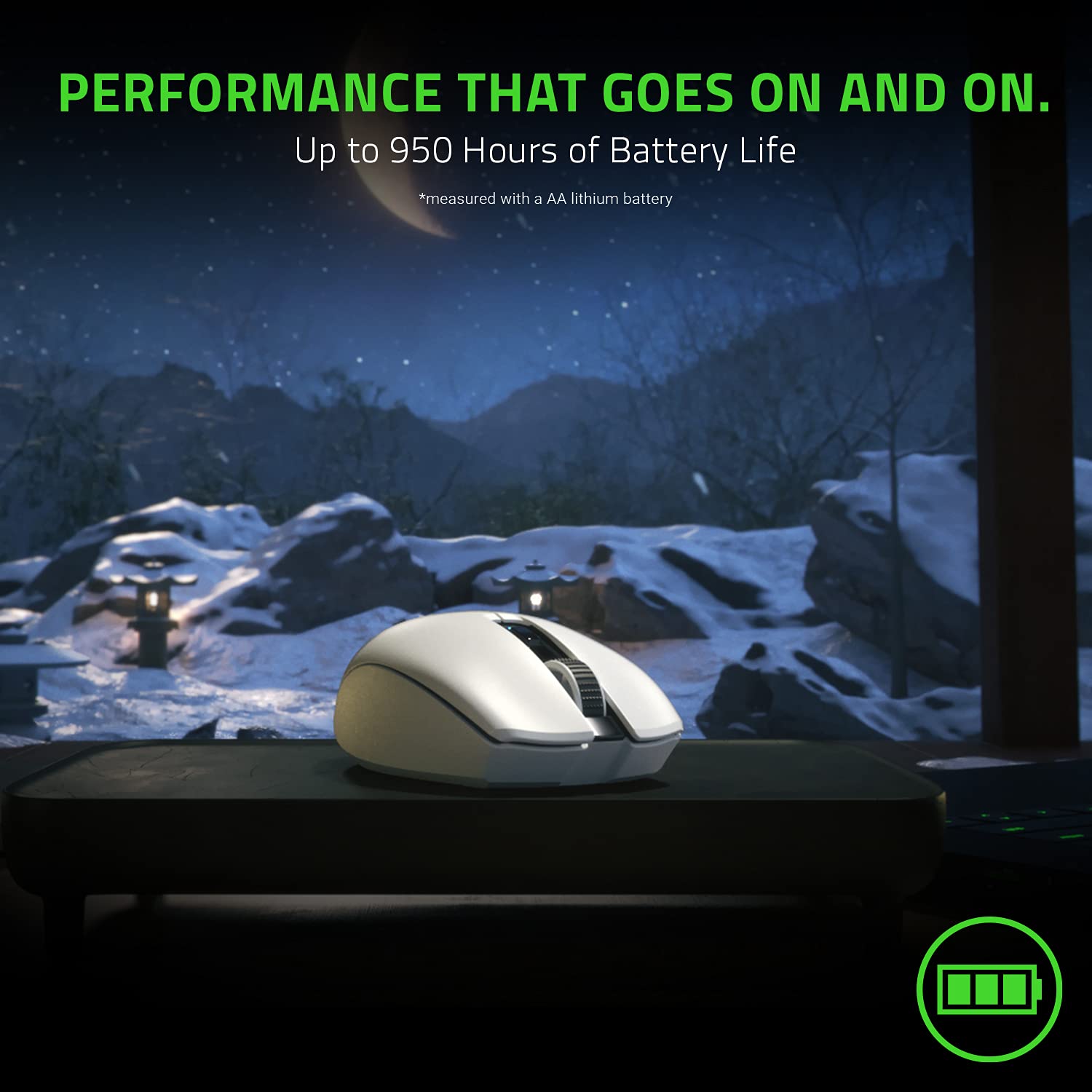 Razer Orochi V2 Wireless Gaming Mouse — Ultra Lightweight & Portable, Bluetooth & 2.4Ghz Wireless Connectivity, 18K DPI, Up to 950hrs Battery Life, Compatible with PC & Mac — White