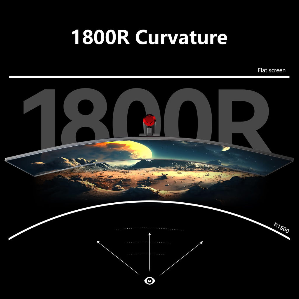 INNOCN 49" 240Hz Curved Monitor Ultrawide Gaming QHD 5120 x 1440P Computer Monitor, R1800, 99% sRGB, HDR400, USB Type C, DisplayPort, HDMI, Built-in Speakers, Height/Tilt Adjustable - 49C1S