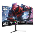 DJiEX 34 Inch Curved Gaming Computer Monitor with 180Hz Refresh Rate, WQHD 3440x1440, 127% sRGB, FreeSync,1500R Curvature & 178° Viewing Angle, Height Adjustable Base for Gaming, Business