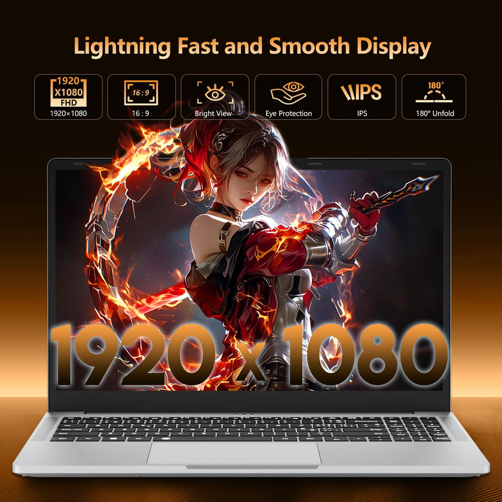 Laptop, AMD Ryzen 5 5500U Gaming Laptop, 15.6 Inch Laptop Computer with 16GB RAM 1TB SSD, AMD Radeon Lap top PC, Laptops with Backlit Keyboard, 1080P FHD, 55.2Wh Battery, Type-C, HDMI, Win 11 Pro
