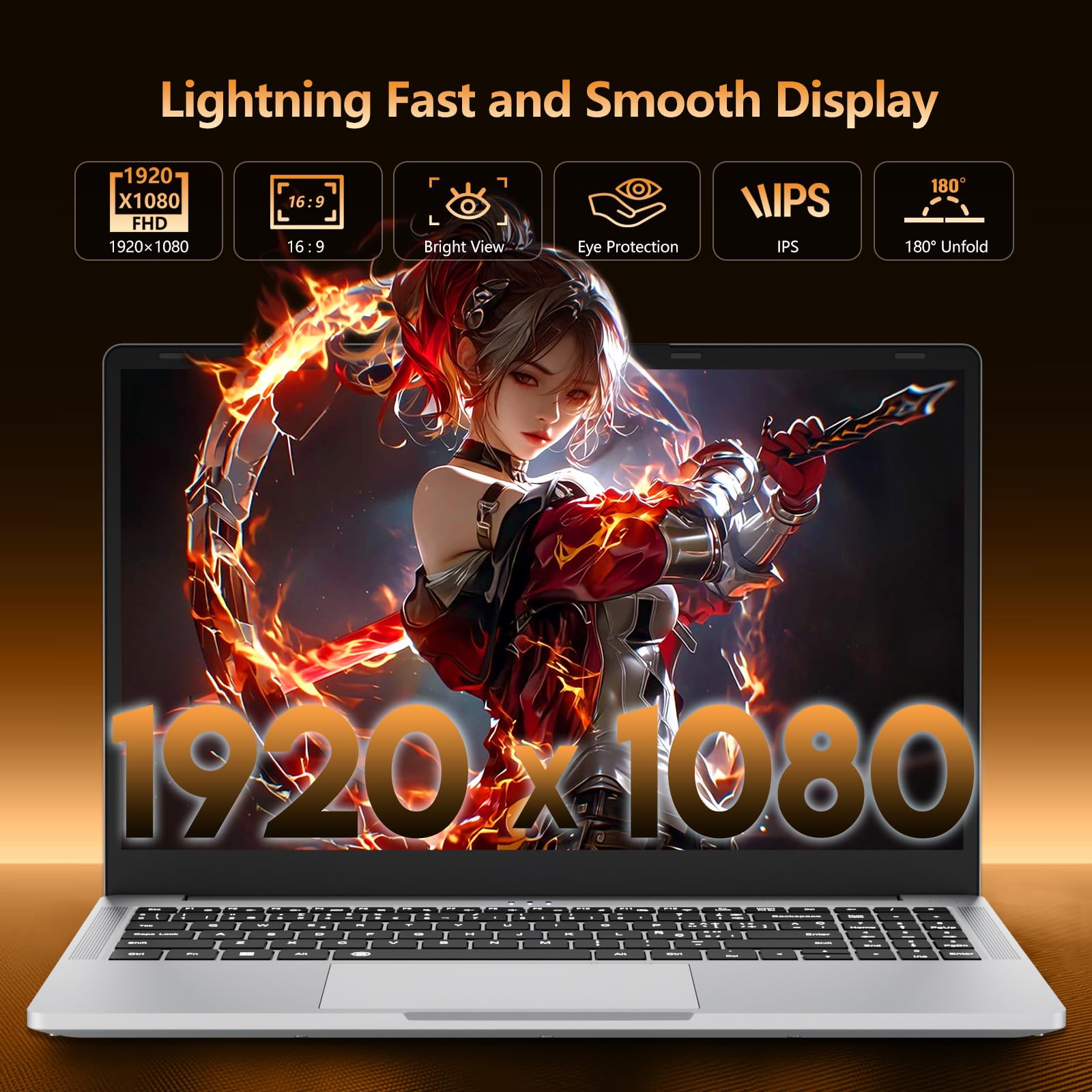 Laptop, AMD Ryzen 5 5500U Gaming Laptop, 15.6 Inch Laptop Computer with 16GB RAM 1TB SSD, AMD Radeon Lap top PC, Laptops with Backlit Keyboard, 1080P FHD, 55.2Wh Battery, Type-C, HDMI, Win 11 Pro