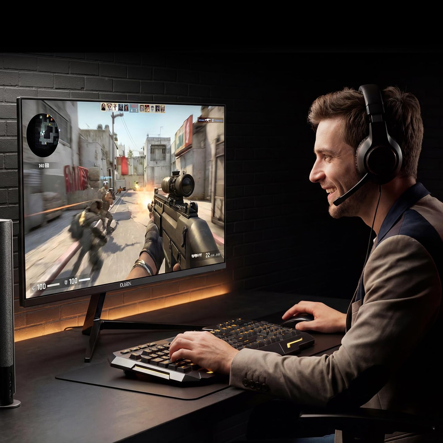 DJiEX 24 Inch Curved 200hz Gaming Monitor, FHD 1080p Computer Monitor with 3000R, 4000:1 Contrast, 1ms Response Time, 99% sRGB, AMD FreeSync, Eye Care, HDMI 2.0 & DP 1.4, VESA Mount, for Game & Office