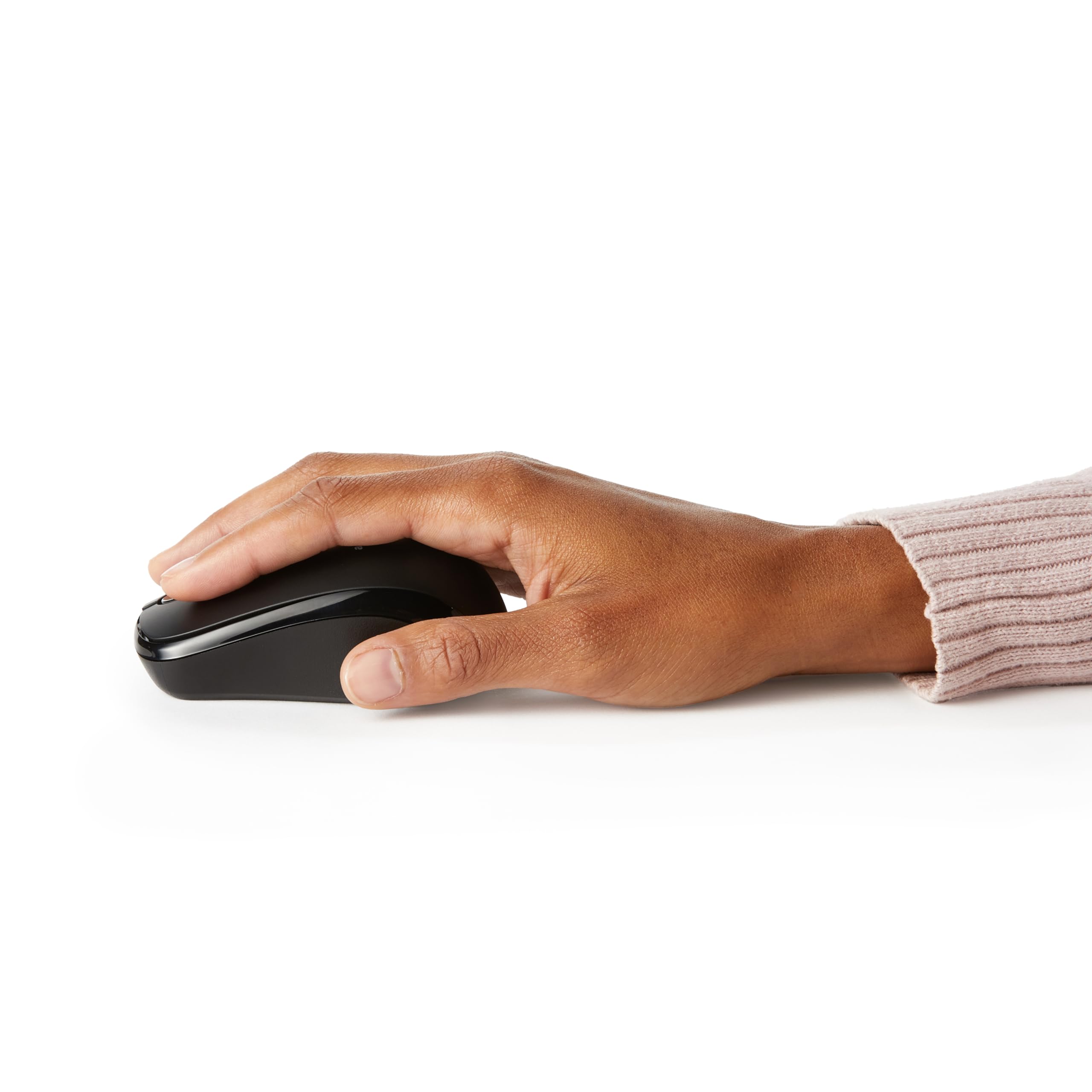 Amazon Basics 2.4 GHz Wireless Optical Computer Mouse with USB Nano Receiver, Portable, No Wires, Smooth Tracking, Multi-Device Compatibility, Black