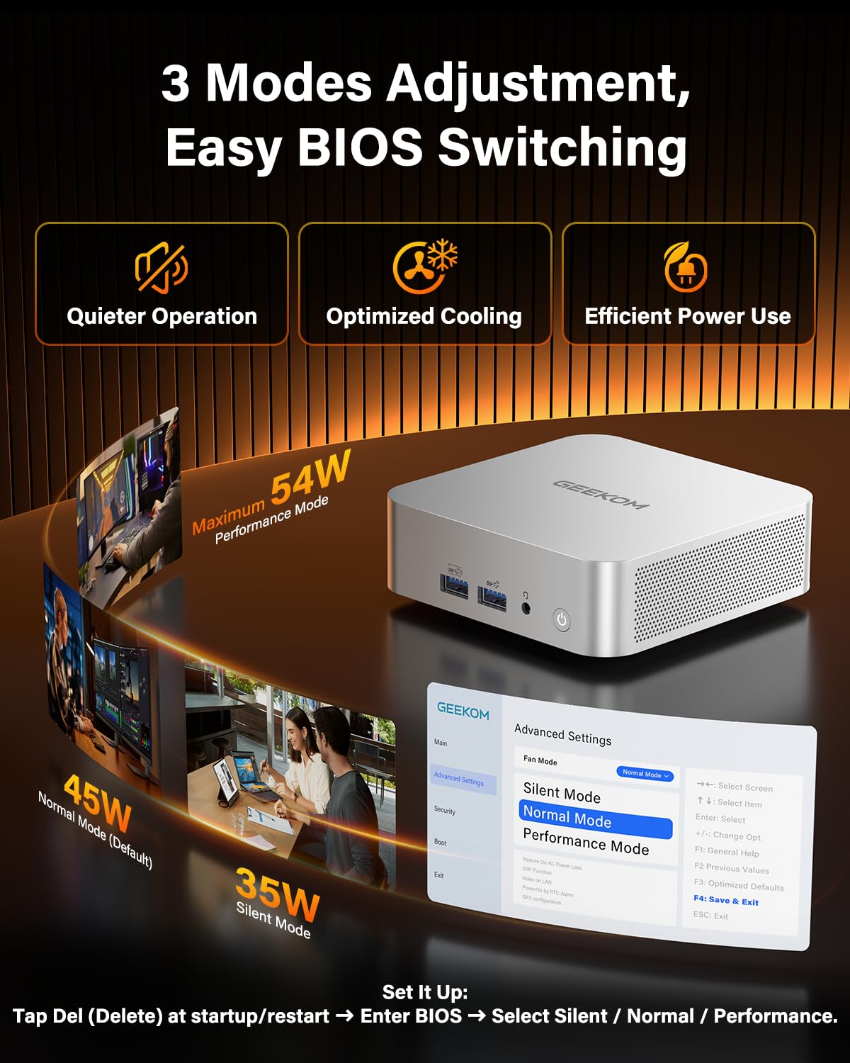 GEEKOM A8 Mini PC - Office & Creator Desktop, AMD Ryzen 7 8745HS (Beats 6800H), 1TB NVMe SSD, 16GB DDR5 RAM (Upgradable), Windows 11 Pro Mini Computer, USB4, SD Slot, 8K | WiFi 6E, 2.5G LAN