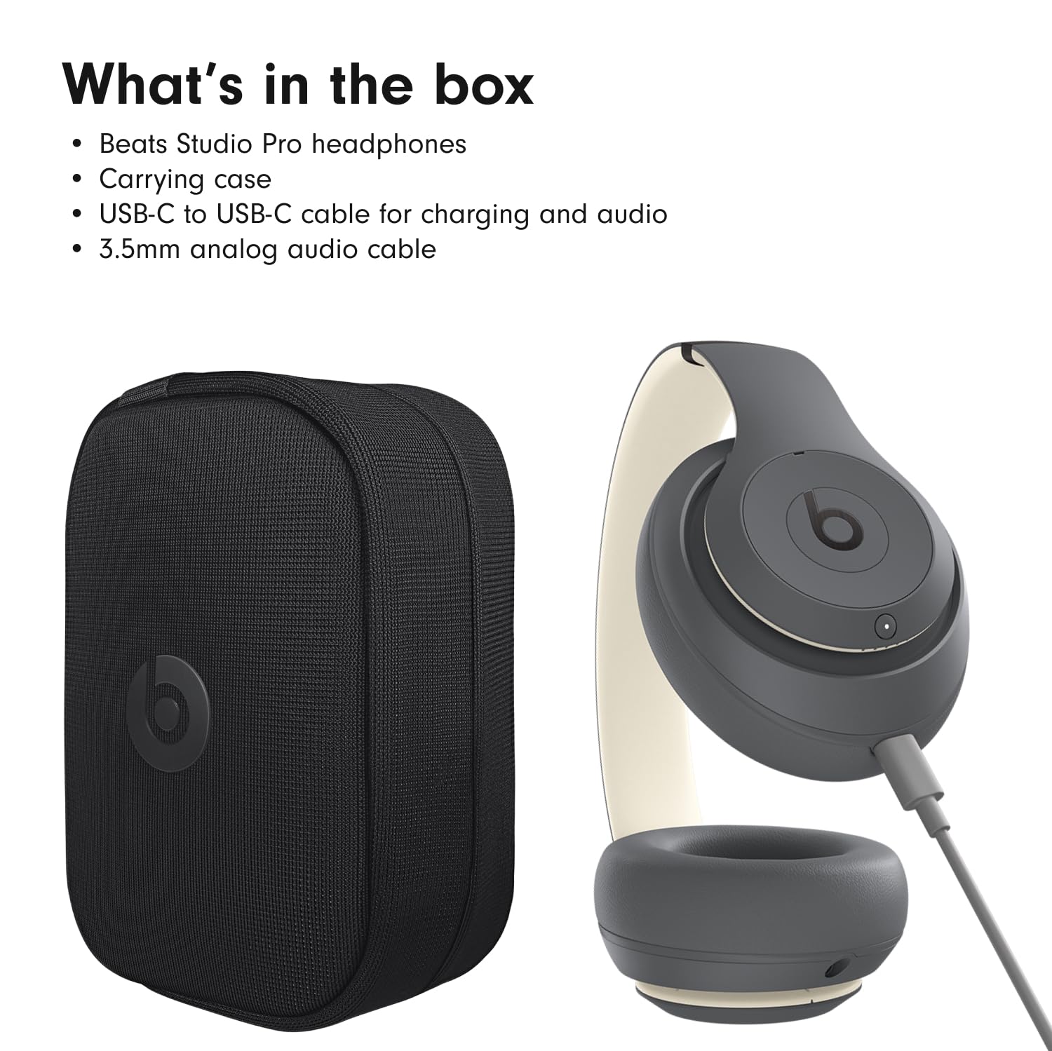 Beats Studio Pro Premium Wireless Over-Ear Headphones- Up to 40-Hour Battery Life, Active Noise Cancelling, Great for Travel & Commuting, Apple & Android Compatible - Exclusive Sand Gray