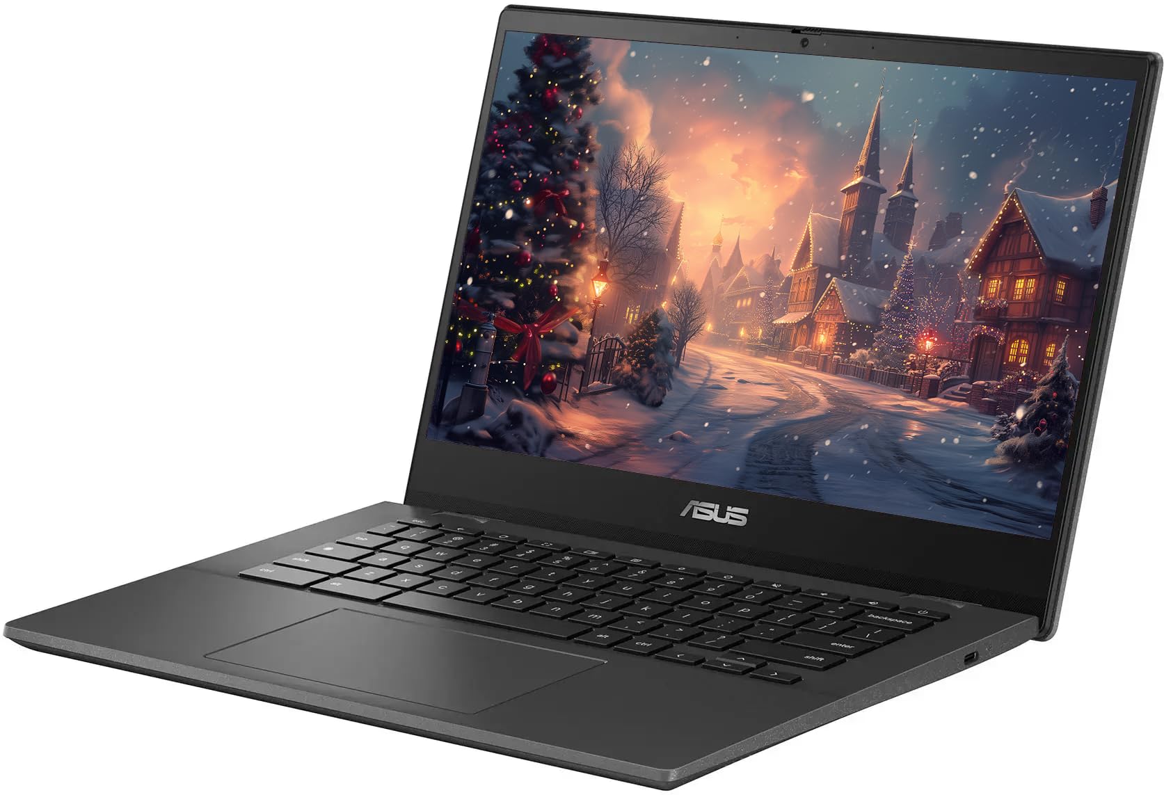 ASUS 14" FHD LED Chromebook Laptop, 4GB RAM 320GB Storage (64GB eMMC + 256GB SD Card), 8-CoreMediaTek Kompanio 520 Processor, Chrome OS, Wi-Fi 6, Camera Privacy Shutter, PLUSERA Earphones, Gray