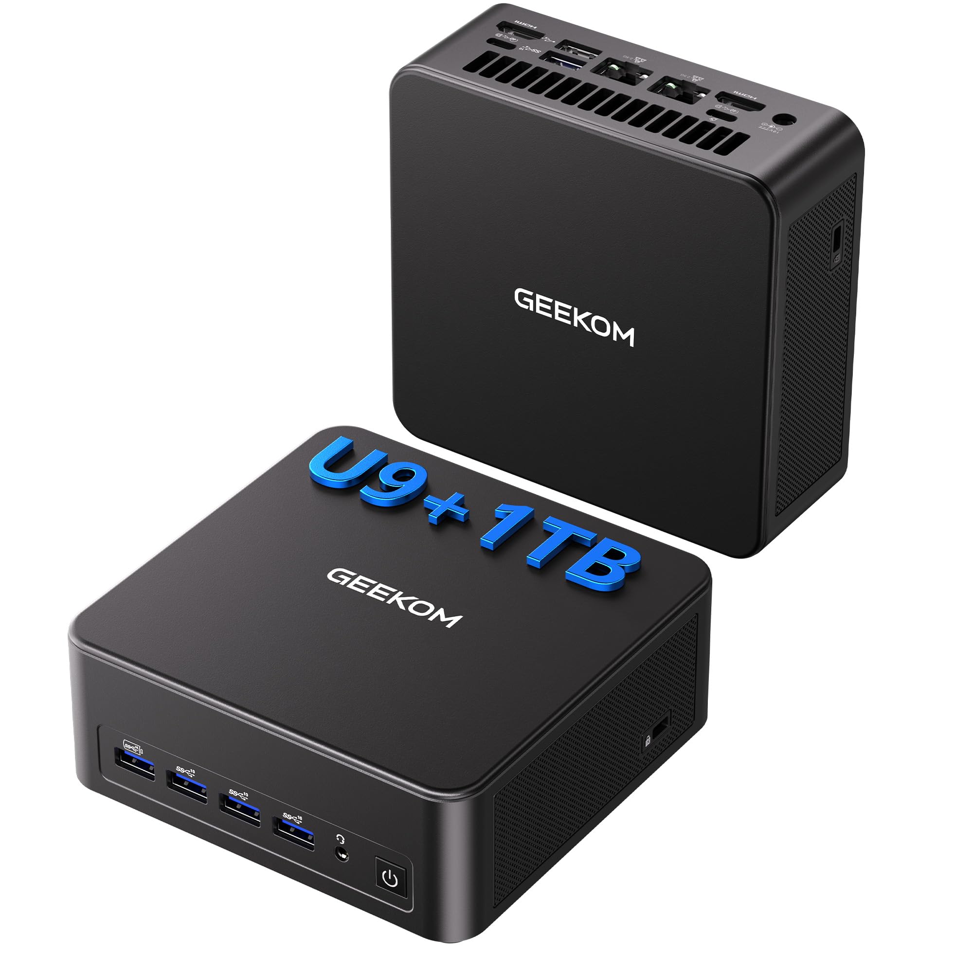 GEEKOM IT13 MAX AI Mini PC, Intel Ultra 9 185H (65W) Idea Coding/Multitasking, 1TB SSD(Up to 4TB) 16GB DDR5(Up to 96GB), Windows 11 Pro, Arc GPU,Video Editing, Dual 2.5GbE LAN, WiFi 7,8K Quad Display
