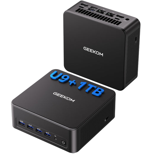 GEEKOM IT13 MAX AI Mini PC, Intel Ultra 9 185H (65W) Idea Coding/Multitasking, 1TB SSD(Up to 4TB) 16GB DDR5(Up to 96GB), Windows 11 Pro, Arc GPU,Video Editing, Dual 2.5GbE LAN, WiFi 7,8K Quad Display