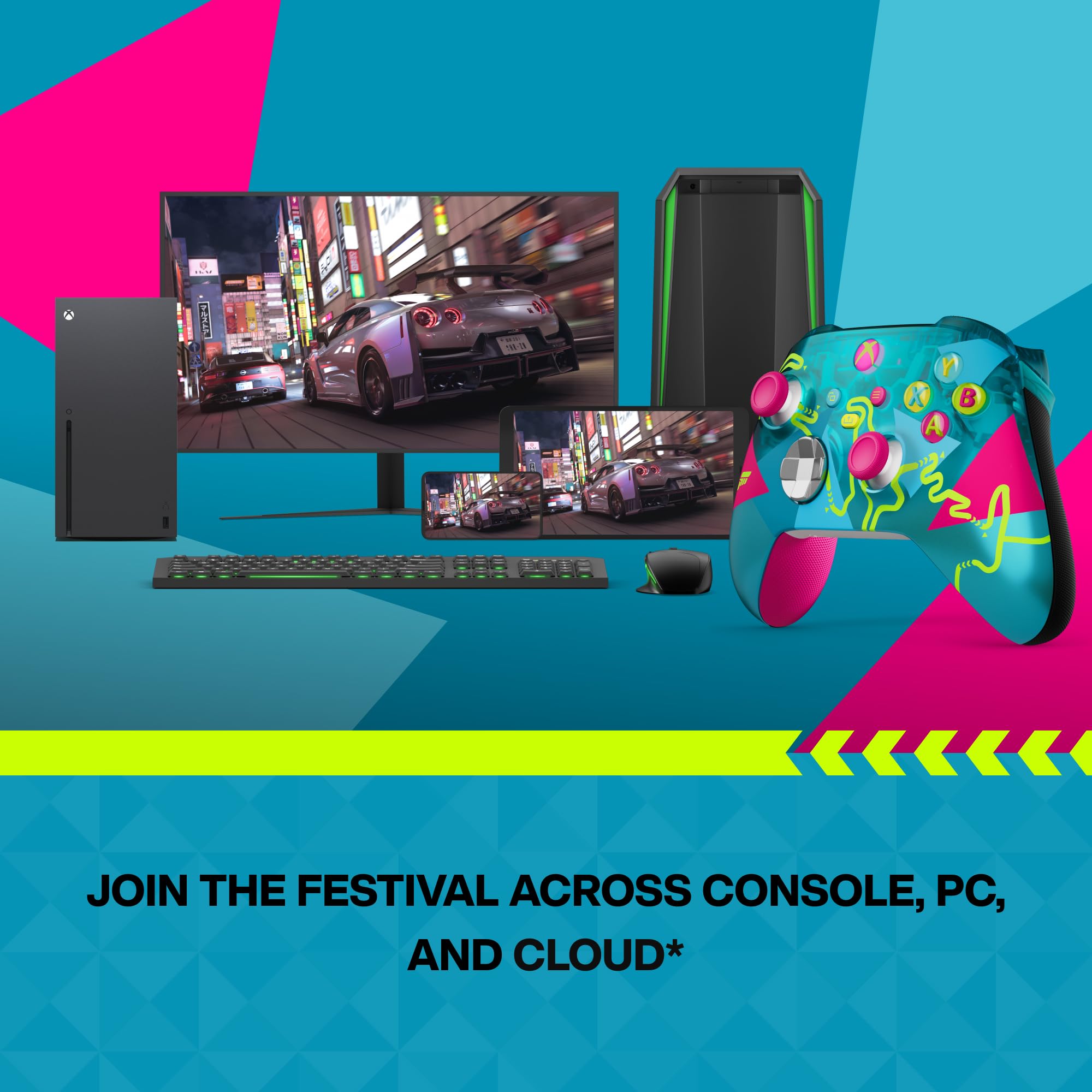 Xbox Wireless Gaming Controller | Forza Horizon 6 Limited Edition | Console, PC, & Cloud Devices | Dynamic Lighting Effects | Wireless, Bluetooth, USB-C Connectivity