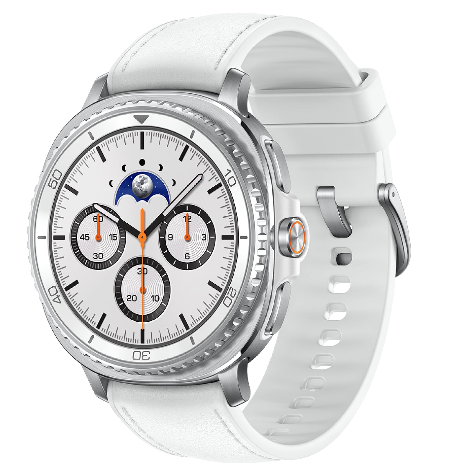 Samsung Galaxy Watch 8 Classic (2025) 46mm Bluetooth Smartwatch, Cushion Design, Rotating Bezel, Quick Button, Sleep Coaching, Running Coach, Energy Score, White [US Version, 2 Yr Warranty]