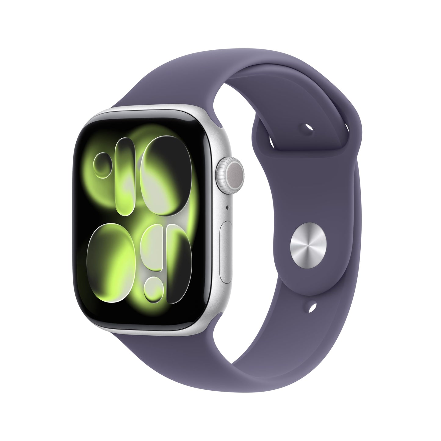 Apple Watch Series 11 [GPS + Cellular 46mm] Smartwatch with Silver Aluminum Case with Purple Fog Sport Band - M/L. Sleep Score, Fitness Tracker, Health Monitoring, Always-On Display, Water Resistant