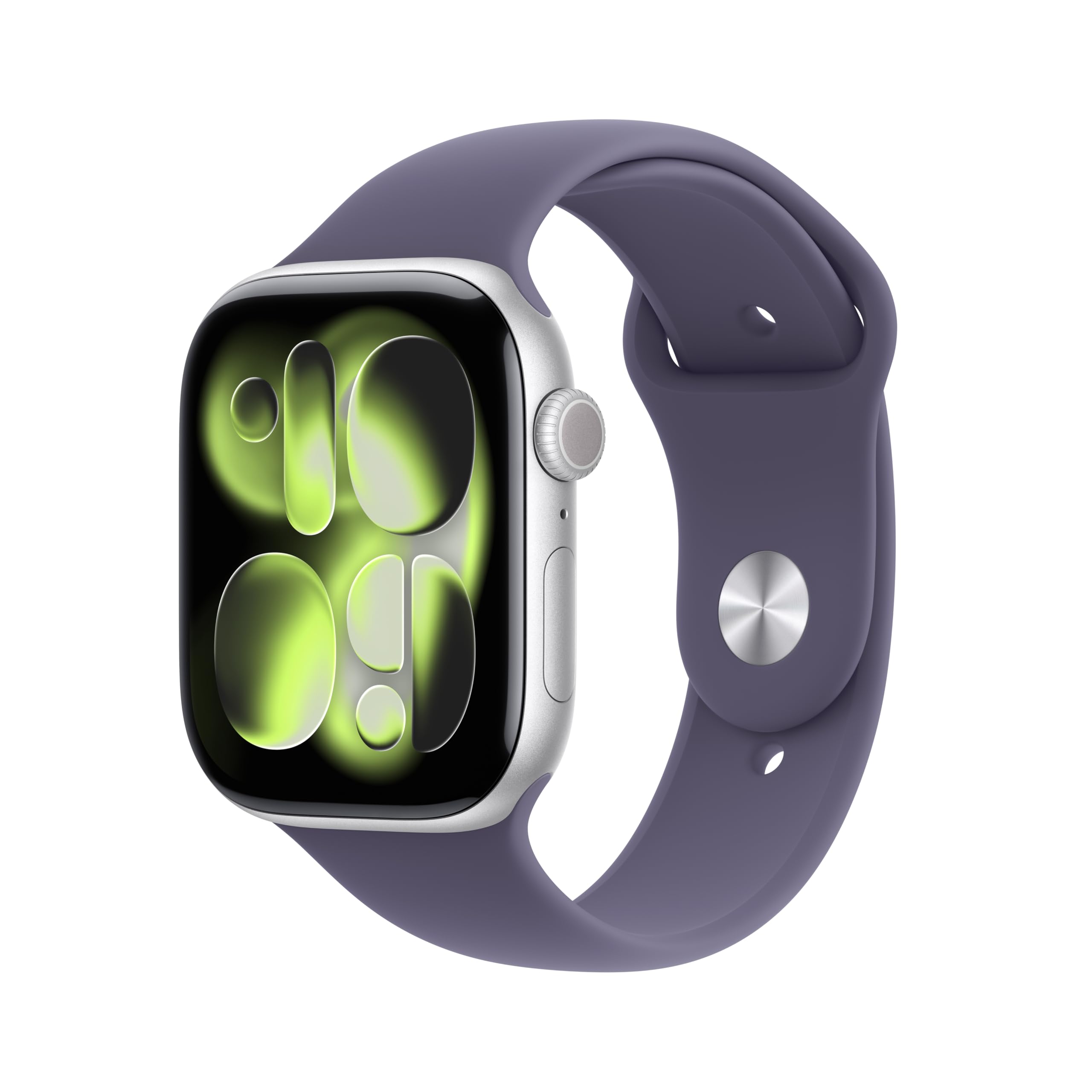Apple Watch Series 11 [GPS + Cellular 46mm] Smartwatch with Silver Aluminum Case with Purple Fog Sport Band - M/L. Sleep Score, Fitness Tracker, Health Monitoring, Always-On Display, Water Resistant