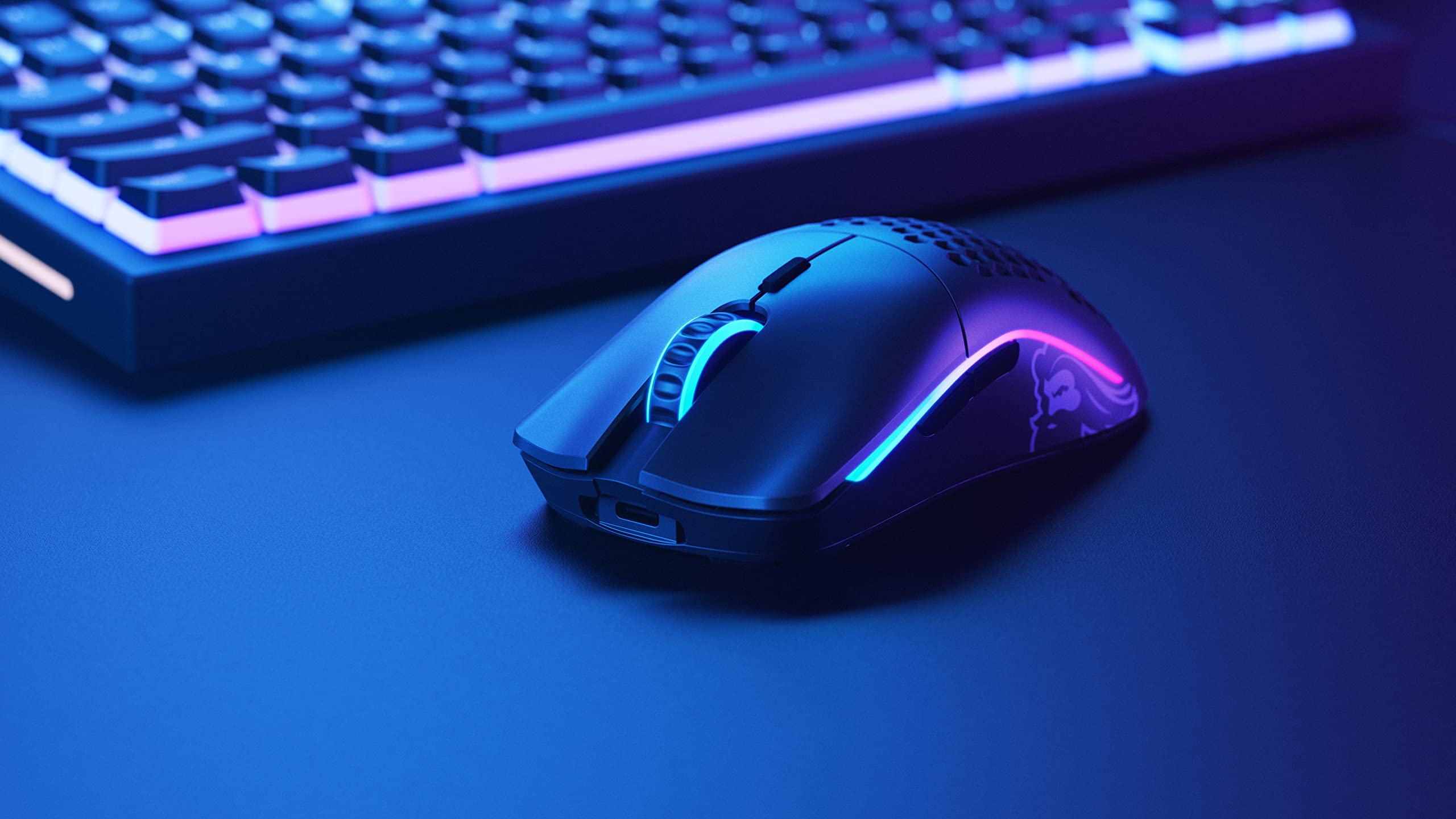 GLORIOUS Model O Wireless Gaming Mouse - Superlight, 69g Honeycomb Design, RGB, Ambidextrous, Lag Free 2.4GHz Wireless, Up to 71 Hours Battery - Matte Black