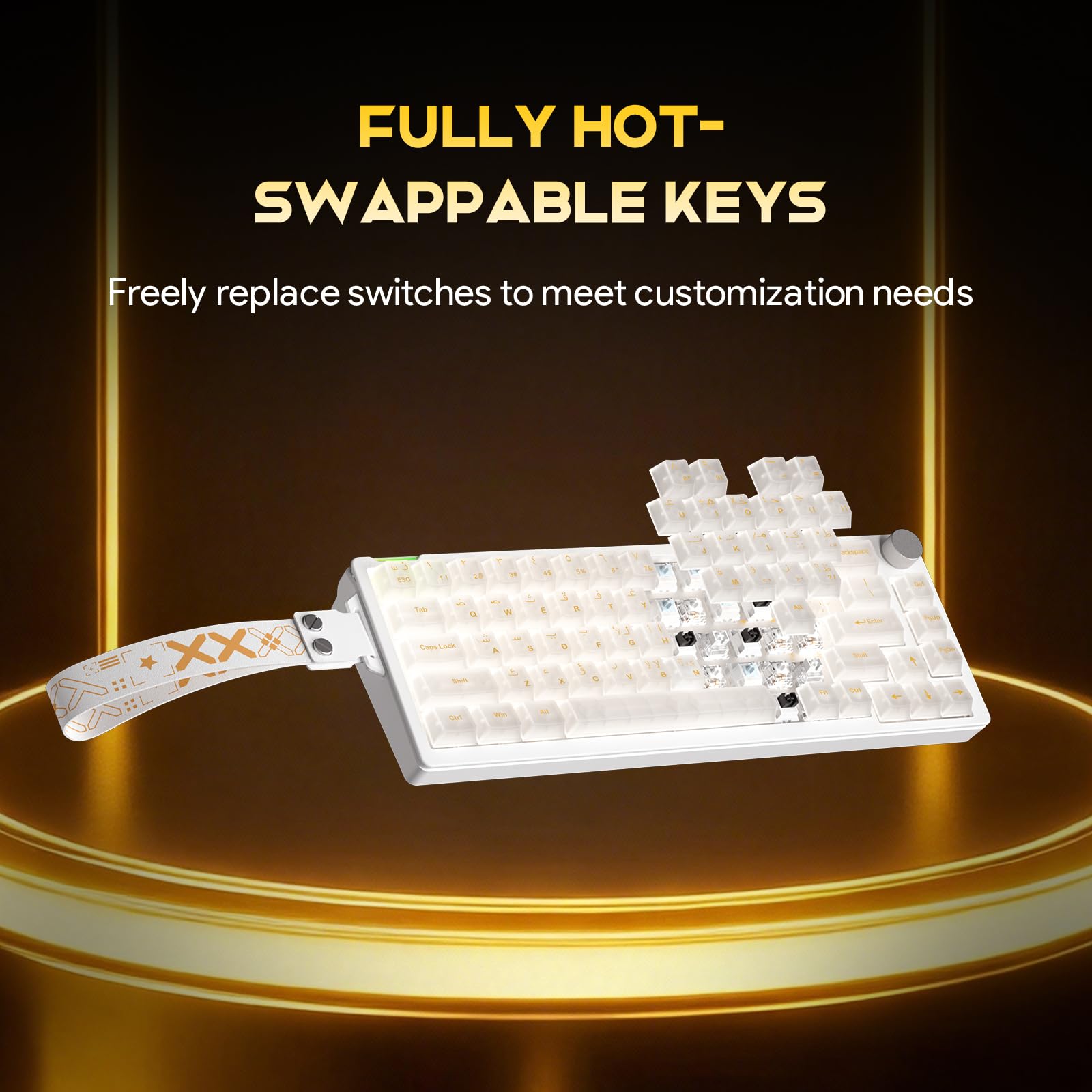 Gaozen x FURYCUBE 68% Mechanical Gaming Keyboard with RGB Backlit, Wired Keyboard Volume Knob Gasket Mount with PBT Keycaps,Pre-lubed Linear Switches, Hot-Swap Creamy Keyboard, for FPS Games