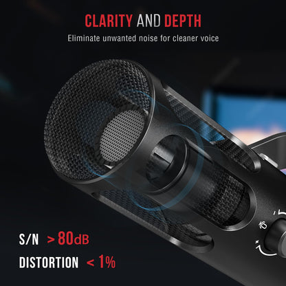 FIFINE XLR/USB Podcast Dynamic Microphone for Streaming, Studio XLR Microphone, PC Streamer Mic All Metal with Mute Button, Headphone Jack, for Vocal Voice Over Music Recording-AmpliTank Tank3