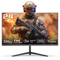 DJiEX 24 Inch Curved 200hz Gaming Monitor, FHD 1080p Computer Monitor with 3000R, 4000:1 Contrast, 1ms Response Time, 99% sRGB, AMD FreeSync, Eye Care, HDMI 2.0 & DP 1.4, VESA Mount, for Game & Office